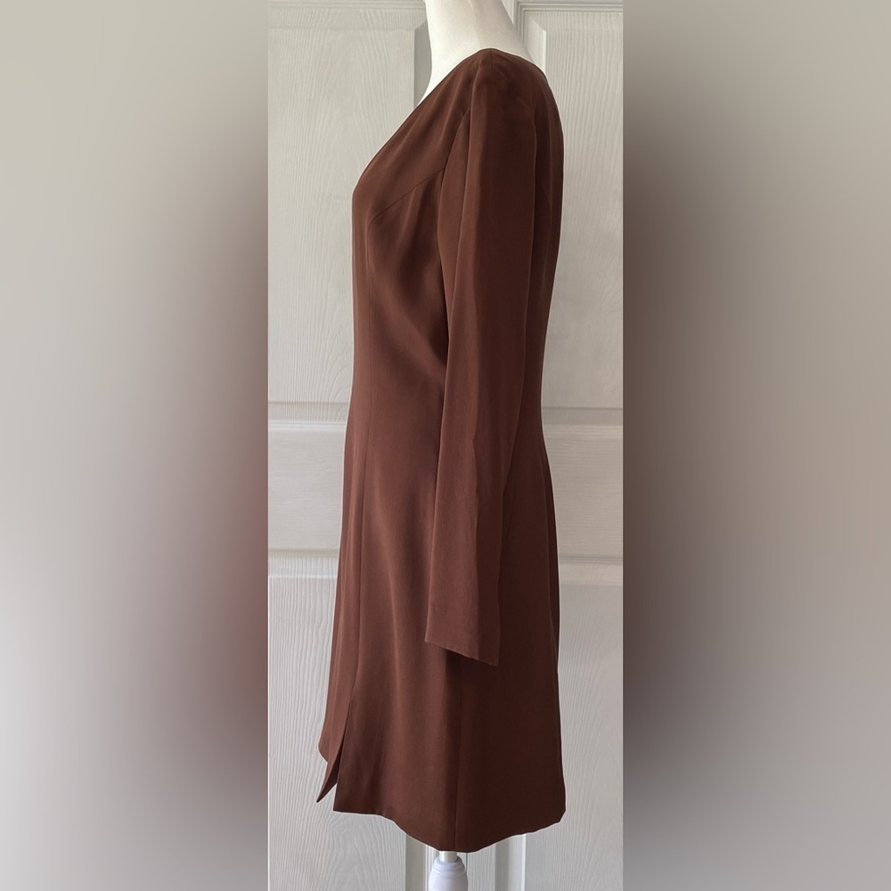 NWT Hugo 100% Silk Buscati Women’s Long Sleeve Dress Size 12 - Picture 6 of 9